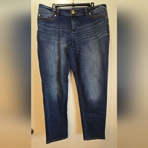 INC International Concepts Blue Skinny Jeans with Faded Vintage Look